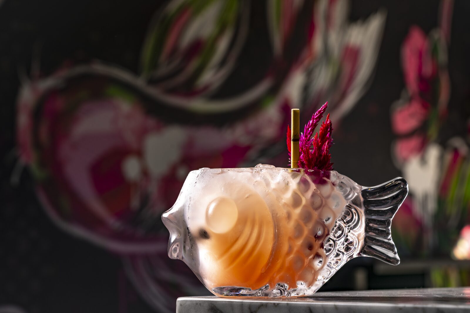 Lychee craft cocktail in private dining at Cherryfish, Pacific Beach San Diego